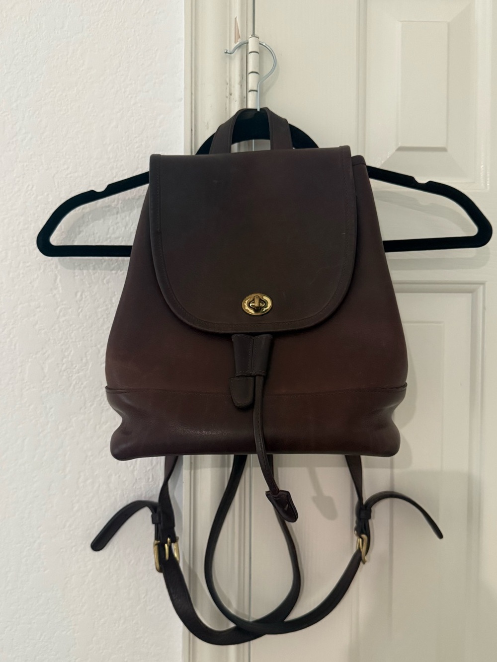 Vintage Coach Brown Leather Backpack